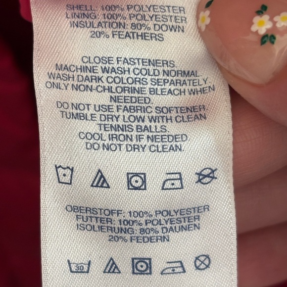 Lands' End Women's Plus 18 XLP Down Puffer Coat Removable Hood Pink Warm - Picture 5 of 7